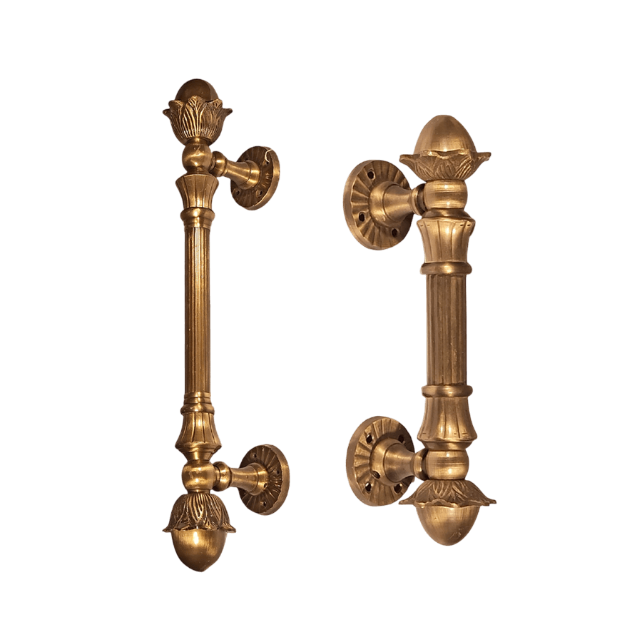 FANCY BRASS DOOR HANDLE (ANTIQUE)